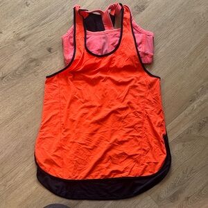Lululemon Women's Orange / Navy 4 runners top